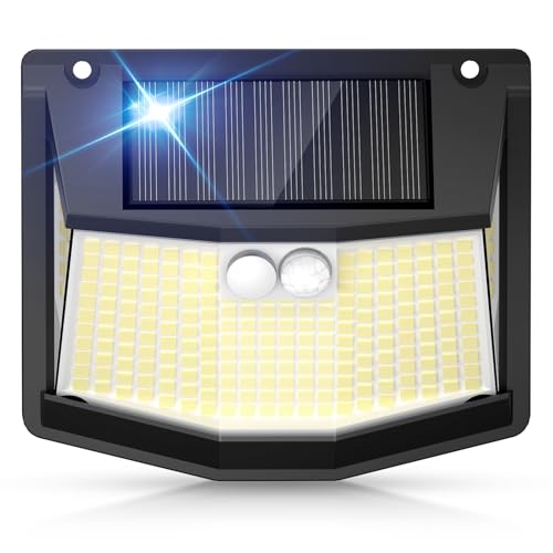 spqment Solar Security Lights Outdoor Garden - 248 LED Solar Powered Waterproof IP65-270° Wide Angle 3 Motion Sensor Lights Powered Front Door Yard Garage Garden Fence 1 Pack