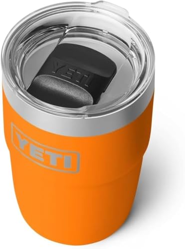 YETI Rambler 8 oz (236 ml) Stackable Cup with Durasip Ceramic Lining, Stainless Steel Vacuum Insulated Coffee Cup with Removable Magslider Lid, King Crab