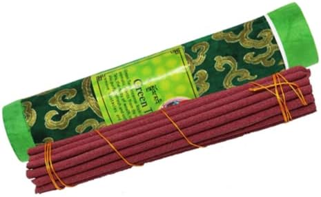 Juccini Tibetan Incense Sticks ~ Hand Rolled Green Tara Incense Made from Organic Himalayan Herbs for Prosperity and Good Luck (Green Tara)