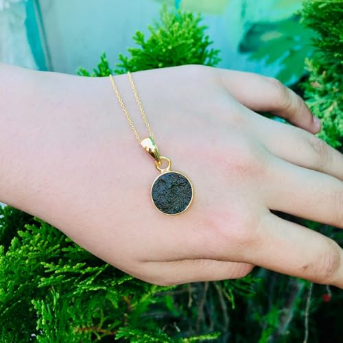 Certified Rough Moldavite Gemstone, Sterling Silver Pendant - Healing Czech Republic Moldavite - Birthday Gift3