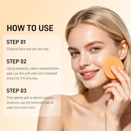LITGIRL Turmeric Kojic Acid Toner Pads, With Tranexamic Acid, Exfoliating & Cleansing Face Pads, Dark Spot Care, Skin Oil Balancing, For All Skin Types, 70 Pcs For Face & Body