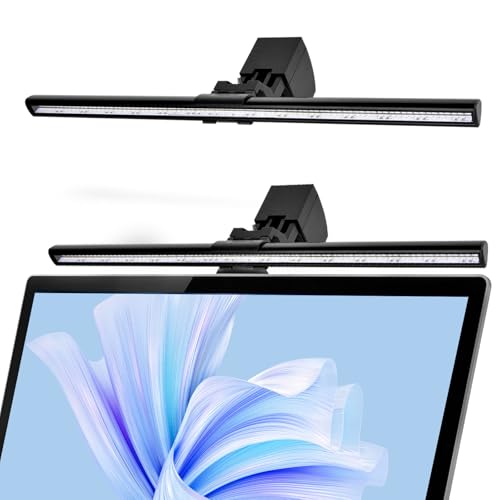 Computer Monitor Lamp Screen Light Bar Eye Caring Keyboard Lamp with Clamp/Adjustable Brightness and 3 Color Temperature/No Screen Glare/Space Saving/USB Powered/for Home&Office-40cm