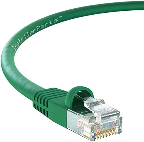 InstallerParts CAT6 Cable UTP Booted [Green] - [5 FT] - [10 Pack] - Professional Series - 10Gbps, Cat6 Patch Cable, Cat 6 Patch Cable, Cat6 Ethernet Cable, Network Cable, Internet Cable
