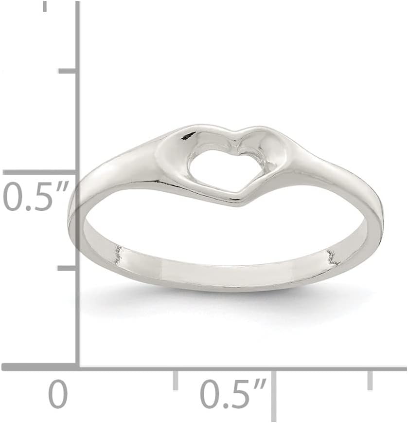 Diamond2Deal Sterling Silver Heart Rings Engagement Wedding Promise Finger Band Rings (Ring Size -8)