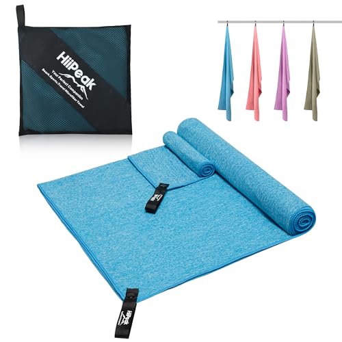 HiiPeak Mikrofaser Handtuch Kompakt und Leicht Microfaser Handtücher Fitness Handtuch Schnelltrocknend microfaser Badetuch Saugfähiges Sporthandtuch Fitnessstudio Schwimm und Gym Handtuch Gr