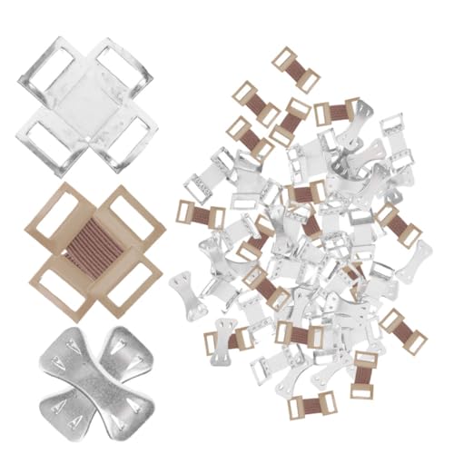 Ipetboom Portable Aluminum Bandage Buckles 50 Pack Reusable Metal Bandage Fasteners Compact