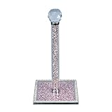 Hochance Pink Crystal Standing Paper Towel Roll Holder Countertop Weighted Rack,Glam Cute Bling Rhin