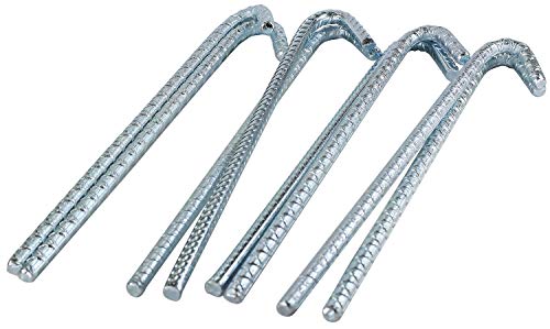 Pinnacle Mercantile 8 Pack Tent Stakes Heavy Duty Metal Galvanized Rebar Camping Sand Canopy Beach Sand Stake 12 inches Long Rust Resistant