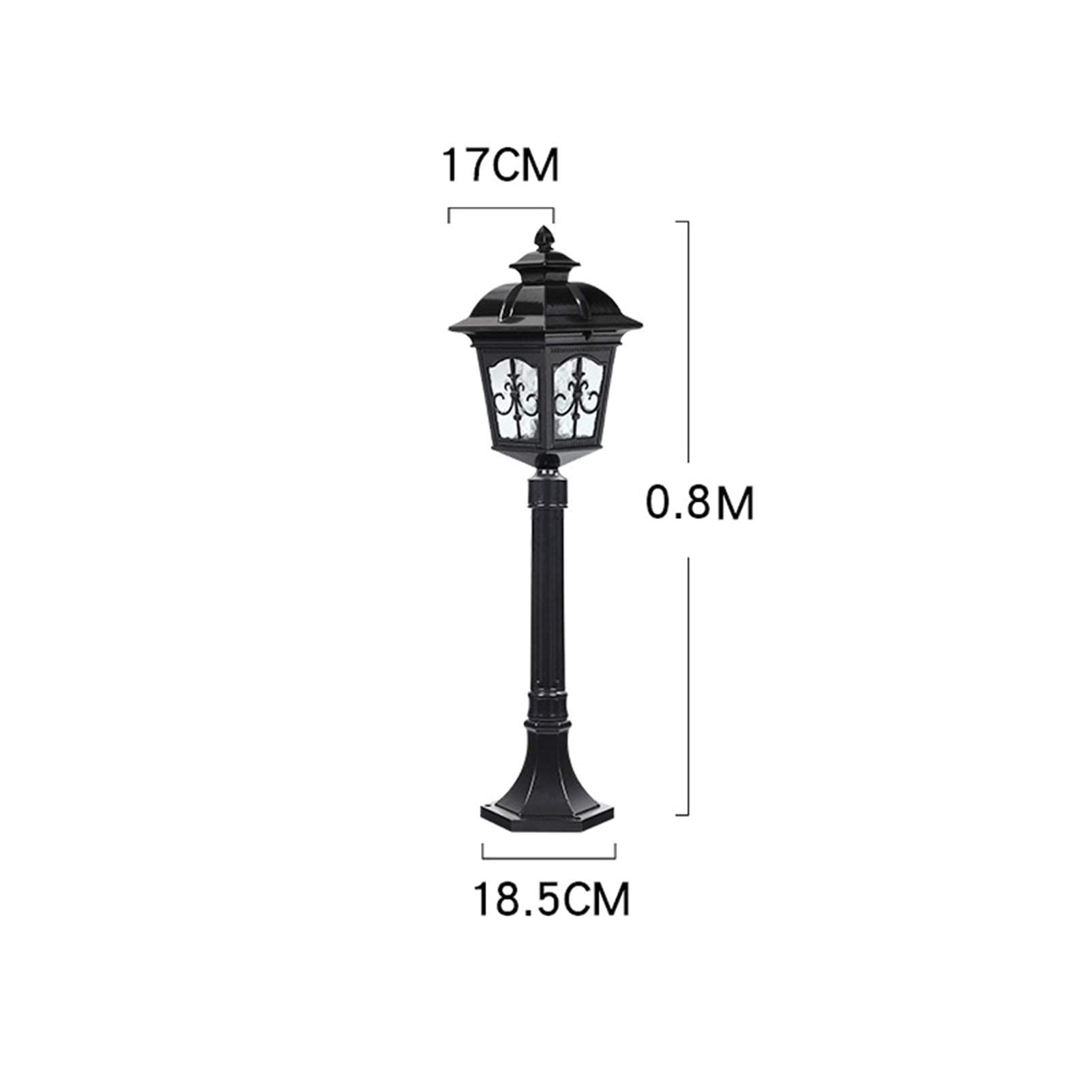 Lampa zewnętrzna słupek świetlny, 80 cm wykwintna 1-lekka szklana latarnia uliczna lampa słupkowa klasyczna dekoracja ogrodowa ścieżka trawnik willa lampa zewnętrzna wodoodporna kolumna