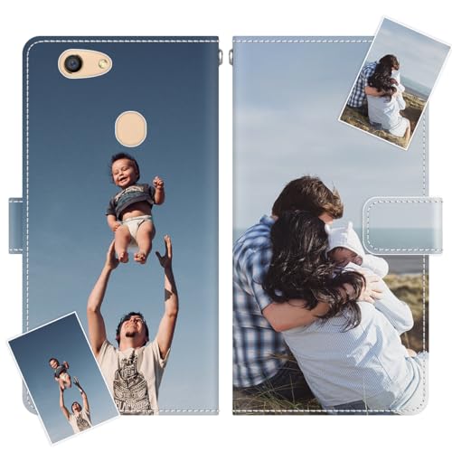 JGOYGYI Funda Personalizada Compatible con OPPO F3 Plus,Piel Carcasa Flip Case,Personalizable con Imagen Foto Texto Nombre,Silicona TPU Personalizado Carcasa