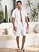 Makkrom Men's Guayabera Cuban Shirt Short Sleeve Button Down Shirts Casual Cotton Linen Summer Beach Tops White