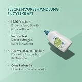HAKA Fleckenvorbehandlung Enzymkraft, 250ml, Fleckenentferner für Butter, Öl, Soße, Eiweiß, Eigelb, für weiße & bunte Wäsche, vegan & hautfreundlich