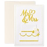 Crisky Handmade Wedding Cards for Bride and Groom - 3D Gold Glitter Paper Design - Luxury Embossed Wedding Cards Congratulations（Double layer） Mr and Mrs Gifts for Couple Bride Greeting Card