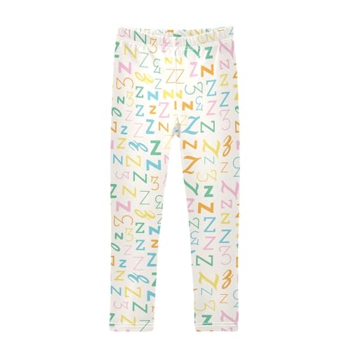 ZZKKO Girls Leggings Letter Z Toddler Girls Clothes Leggings for Girls Toddler Girls Leggings 3-4T