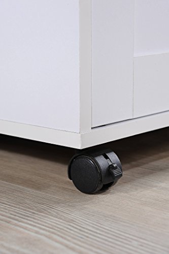 Hodedah Kitchen Island With Spice Rack, Towel Rack & Drawer, White With Beech Top #TOP6