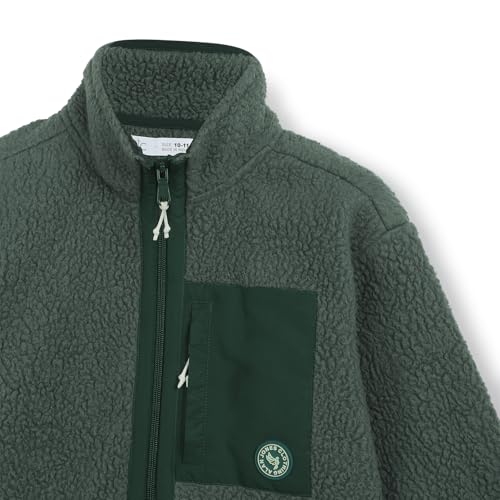 Image of Alan Jones Clothing Boys Fleece Jacket | Warm Zip-Up Winter Jacket with Stand Collar, Chest Zip Pocket & Polar Fleece Lining