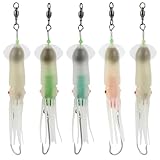 Dr.Fish 5 Pack Saltwater Fishing Lure Trolling Squid Offshore Bait Teaser 6