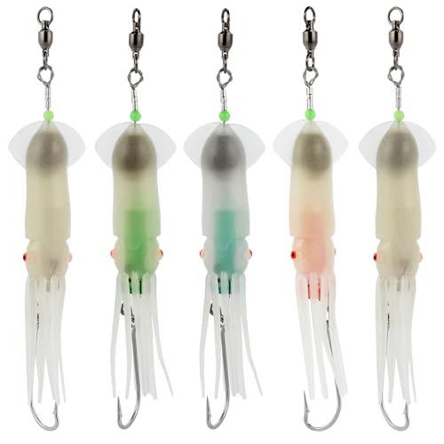 Dr.Fish Saltwater Squid Fishing Lures, 6