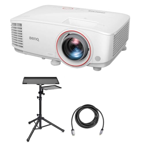 Image of BenQ TH671ST WUXGA Full HD Home Entertainment DLP Projector for Gaming with Short Throw, 3000 Lumens Bundle with Laptop Stand and Accessory Tray, HDMI 2.0 Cable