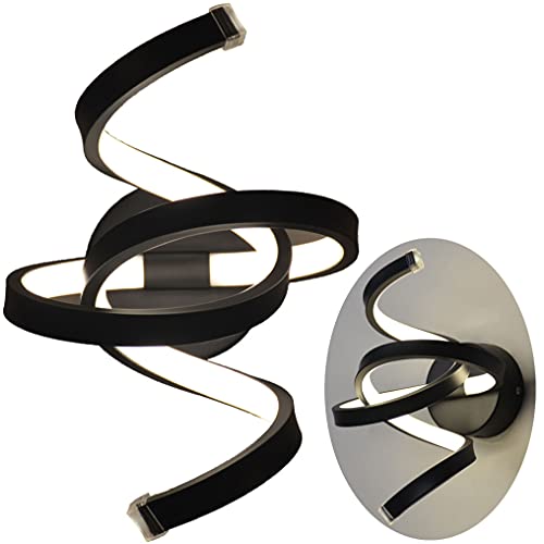 Applique Murale LED Noire,Moderne Lampe Murale spirale Designe Créatif Luminaire Intérieur décorative LED Lampe Cover