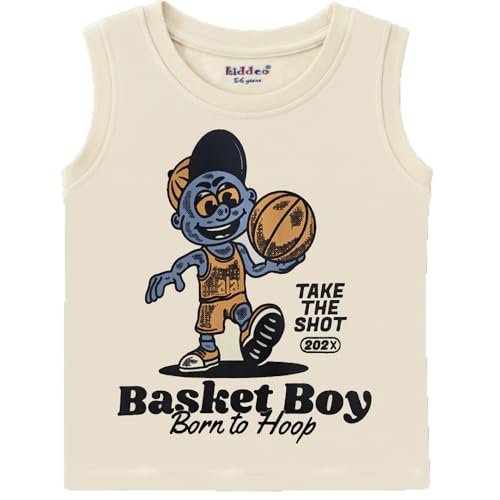 Image of kiddeo Boys Regular Fit 100% Cotton Sleeveless Roundneck T Shirt Combo (Pack of 5)