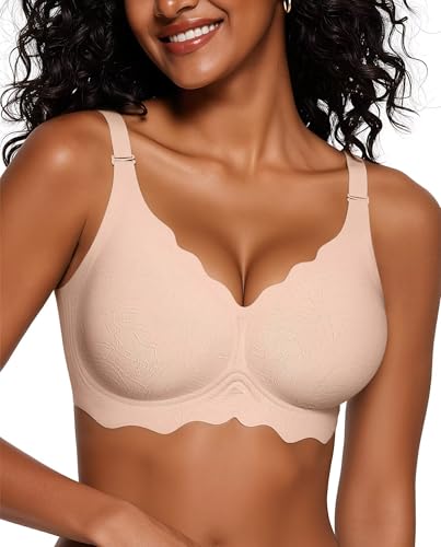 Image of Vertvie Jelly Bras for Women No Underwire Wireless Push Up Bra Full Coverage Bralettes Seamless Comfort Everyday Sports Bra