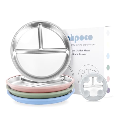 Bakpoco Stainless Steel Suction Plates for Toddlers