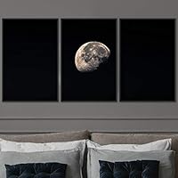 3 Piece Framed Canvas Wall Art Lunar Canvas Prints Home Artwork Decoration for Living Room,Bedroom - 16