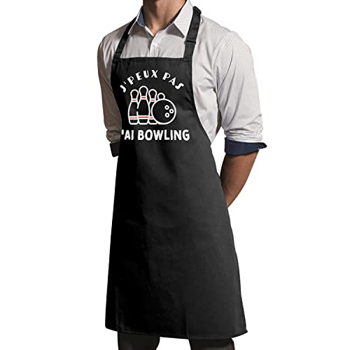 Tablier cuisine premium résistant sur le thème du bowling