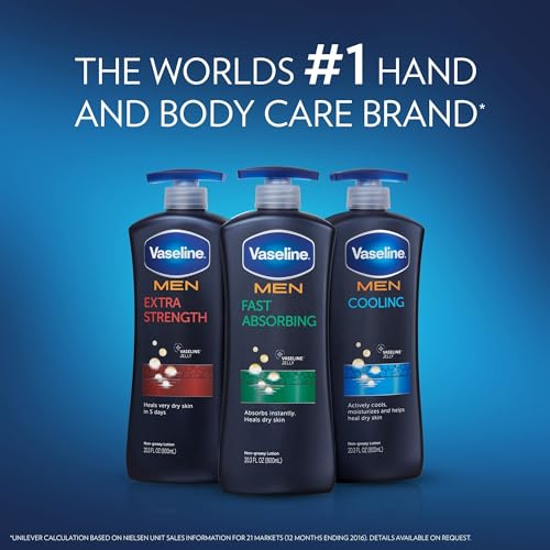 Image of Vaseline Men Healing Moisture Hand and Body Lotion Extra Strength 10 oz (Pack of 2)