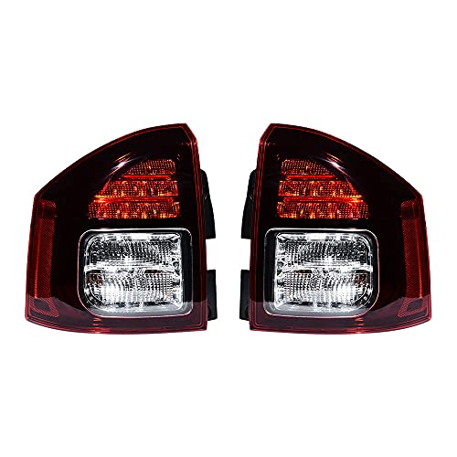 Rear Stop Brake Tail Light Fog Lamp Compatible with Jeep Compass 2014-2017 Left Driver + Right Passenger Side