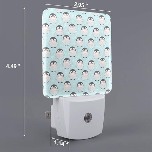 Image of Cute Cartoon Night Light 2-Pack, Auto Sensor LED Plug-in Emergency Nightlights Set of 2 for Bedroom Kitchen Bathroom Toilet