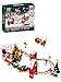Christmas Roller Coaster Building Set, North Pole Santa's Workshop Blocks Kit with Sleigh & Reindeer, Compatible with Lego, Holiday Village Display
