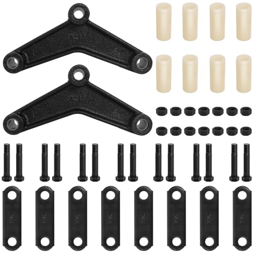 Image of Trailer Shackle Kit 7-3 /4 inch 256L with Equalizer for Tandem Axle, Fits 3,500-5,200 lbs Axles, Heavy Duty Leaf Spring Suspension Kit with Bolts, Bushings & Lock Nuts for Utility Boat RV Trailer