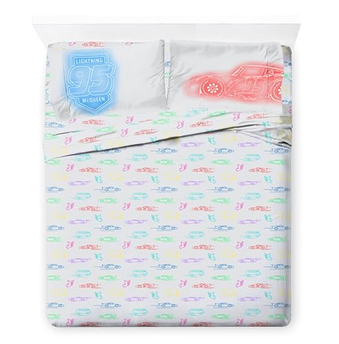Image of Disney Pixar Cars McQueen Queen Comforter Set 7 Piece Kids Bedding, Black