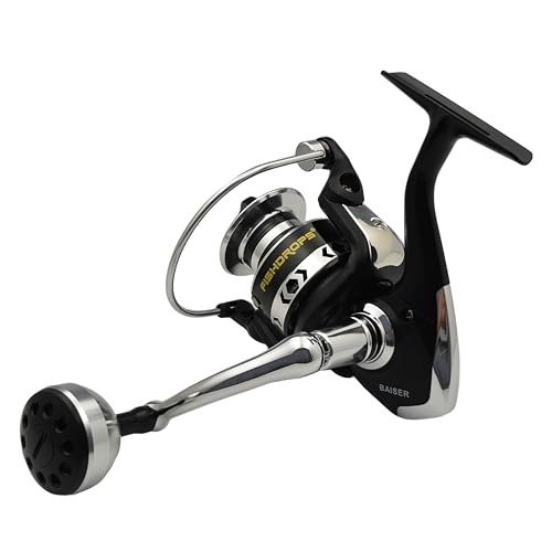 Fishdrops Carretes de pesca giratorios, carrete giratorio ligero de agua salada, arrastre máximo de 15.5 libras, 5.1:1/5.5:1 de alta velocidad, ultra suave, potente con carrete de aluminio CNC