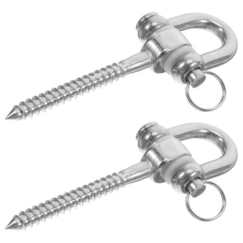 BAZEITFLOW 2 Pièces Crochets de Balançoire Inoxydables Robustes avec Roulements Supports Lourds Résistants Aux Intempéries pour Suspension Extérieure de Hamacs et Balancelles