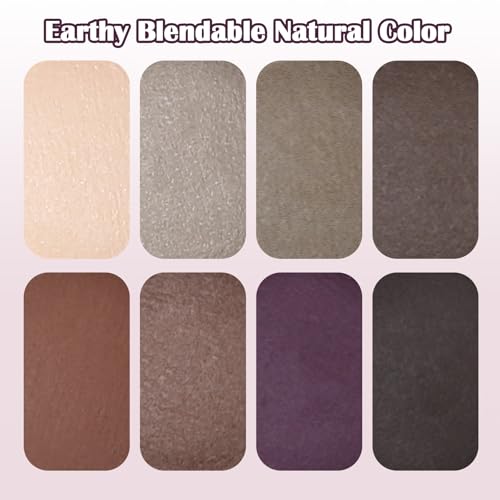 UCANBE Paleta de Sombras de Ojos Nude 8 Tonos – Sombras de Ojos Ahumadas Mate, Alta Pigmentación, Textura Suave, Fácil de Difuminar (01 Mate) - imagen 6