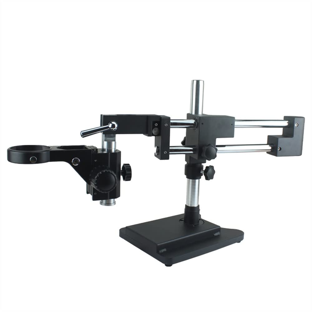 Mikroskop Mikroskop-Bühnen & -Stative Doppelausleger-Ständer Dual-Arme Industrie-Zoom Trinokular Stereo-Mikroskop-Ständer Halter Halterungsarm 76 mm(Nero)