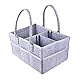 WUUDWALK Baby Windel Caddy Organizer mit Reißverschlusstasche,Tragbaren Filz Kinderzimmer Vorratsbehälter und Auto Organizer für Neugeborene und Baby-Essentials und Spielzeug,Grau
