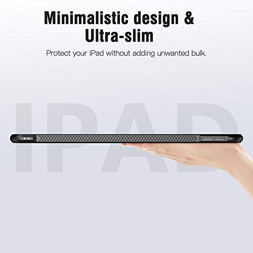 Dadanism Custodia Compatibile con iPad Air 4 (4a Generazione) iPad 10.9 Pollici 2020, Cover Protettiva Leggera Sottile Trasparente Case in TPU Morbida e PC Durevole, Nero