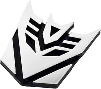 Genesis Auto 3D Silver Transformer Decepticon Metal Chrome Sticker Logo Fender Badge Emblem Waterproof Self-Adhesive Non-Rusting Decal for Cars & Bike...