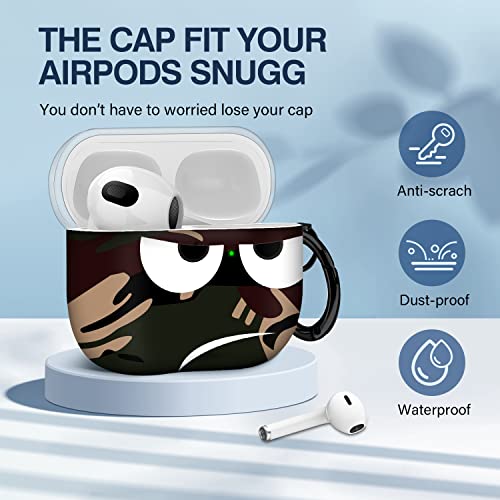 Image of for Airpods 3 Case 2021, Don't Touch Me for Airpods Cover with Keychain /Lanyard Soft Cute Shockproof Cover for Women Men Compatible with for Airpods 3 Charging Case,Brown