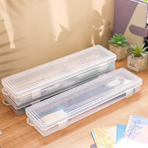 3Pcs Paint Brush Holder For Long Paintbrushes, Paint Brushes Storage Box Watercolor Pen Container Drawing Tools, Clear #TOP5