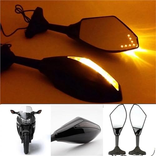 Espejos retrovisores VFR 800 Interceptor ABS 2003-2007 con luces de giro integradas color negro 4