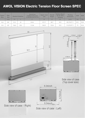 Image of AWOL Aetherion Max 4K 3D UST projector & 120 inch Motorized ALR Floor Rising Projector Screen & 120 inch Smart Station Bundle(Aetherion Max&ALR-F220&AS-120)