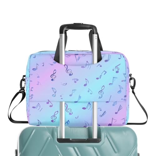Maletín para laptop 15.6-16 pulgadas con notas musicales azul púrpura miniatura 7