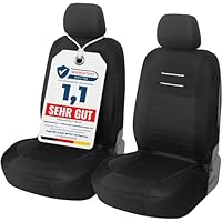 Upgrade4cars Autositzbezüge Vordersitze Schwarz Version 2026 | Autositzbezug Set Universal | Autoschonbezüge für Fahrersitz & Beifahrer
