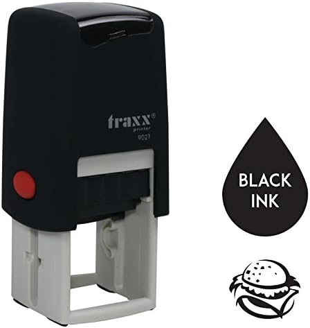 Traxx 9021 Loyalty Card Self Inking Rubber Stamp Business Cafe Coffee Shop *A Black Coffee Bean Design*