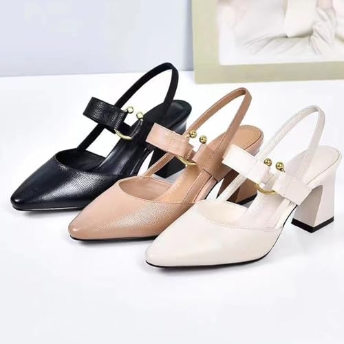 Vera Zala Orthopedic Heels, Vera Zala Orthopedic Shoes, 2025 New Women Comfortable & Supportive Thick Soled Chunky Heeled Pointed Toe High Heels Dress Sandals4